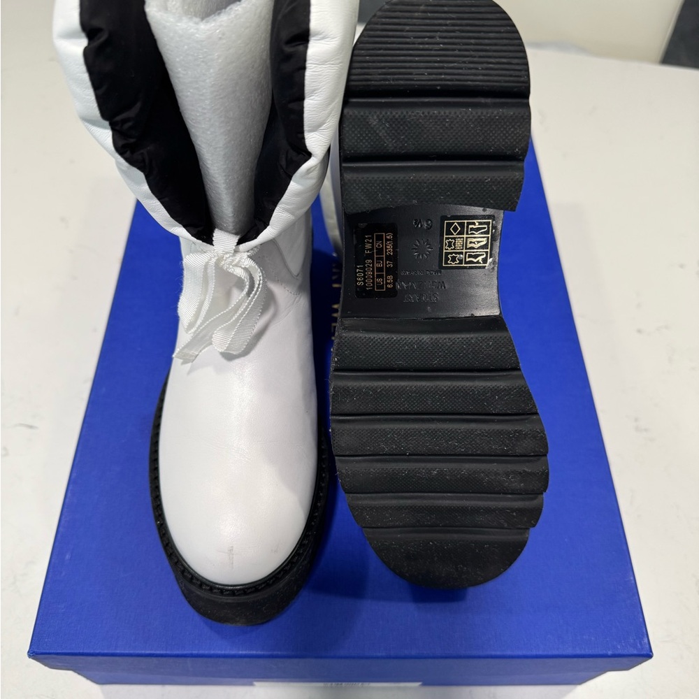 Stuart Weitzman Black and White Ankle Booties
